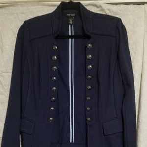 WHBM Blue Ponte Military Jacket